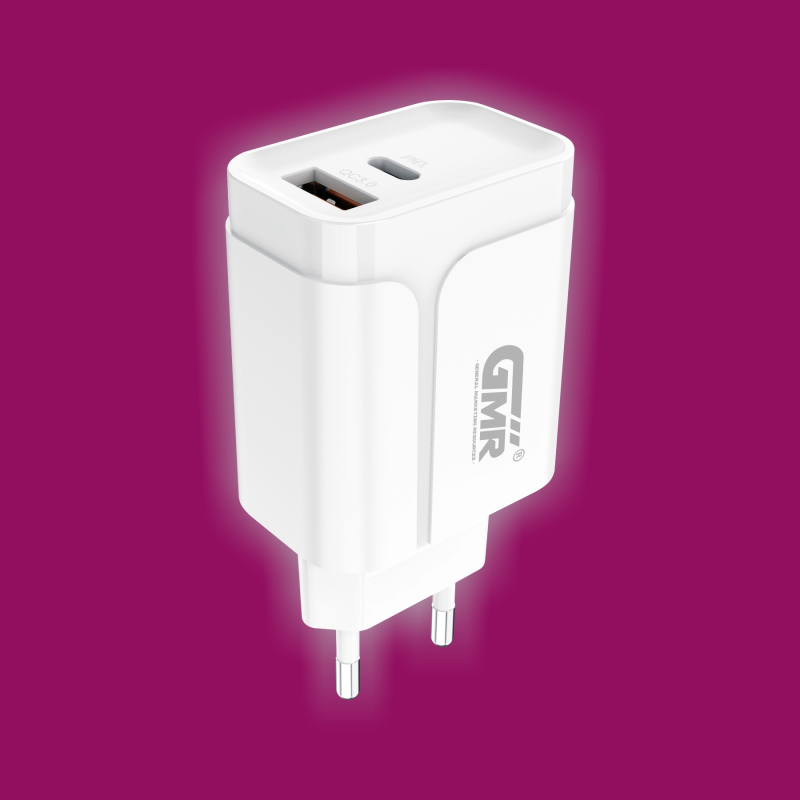Cargador GMR CH-2204 PD 20W | Carga Rápida USB-C sin Cable, Compatible con iPhone y Android