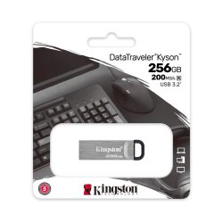 Kingston DataTraveler Kyson 256GB USB 3.2 Gen 1 | Memoria Flash de Alta Velocidad y Diseño Metálico