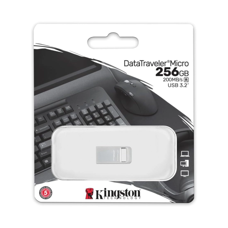 Kingston DataTraveler Micro 256GB | USB 3.2 Gen 1 Ultraportátil, Compacto y de Alta Velocidad