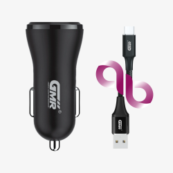 Cargador de Coche GMR CH-2703 Dual 2.4A Tipo-C | Carga Rápida y Segura para Dispositivos USB-C
